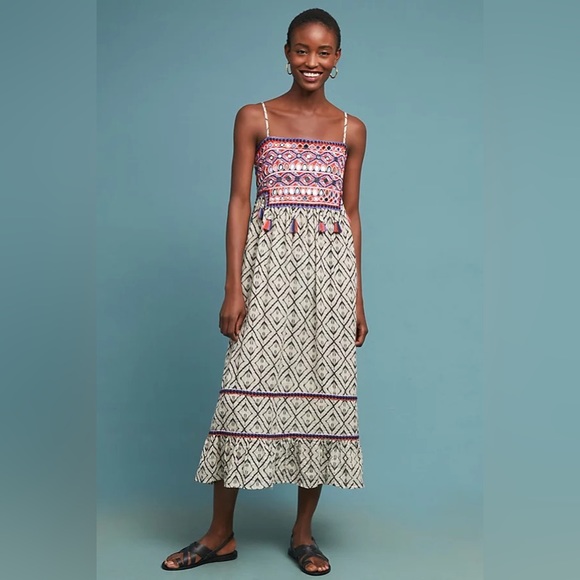 NWT Anthropologie RAGA Boho Embellished Maxi Dress - Picture 1 of 9